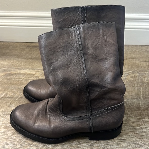 George Esquivel Gray Leather Moto Boot Size 7 - Picture 3 of 9